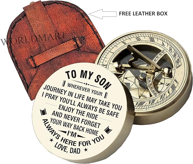 Personalized Compass, Gift for Son, to Our Son, Mom to Son, Dad to Son, Boyfriend, for Customized Compass