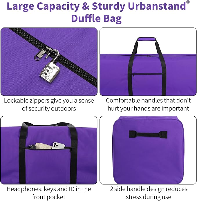 48 Inch Travel Duffle Bag Extra Large Sport Equipment Duffel Bags with 2-way Lockable Zippers Purple