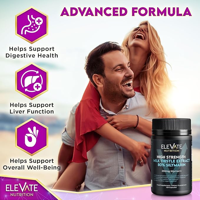 Milk Thistle - 288 mg, 80% Silymarin Extract - 120 Vegan Capsules - Dietary Health Supplement May Support Liver Wellness & Digestive Comfort