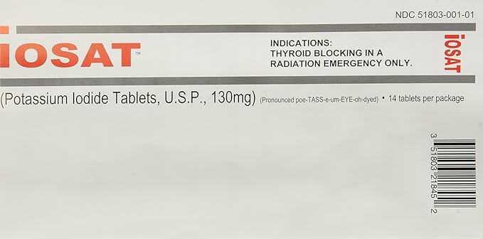 130 mg Potassium Iodide Tablets, 5 Count