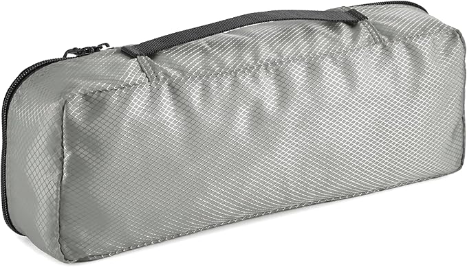 Amazon Basics Slim Packing Cubes for Travel, Packing Organizers, 4-Piece-Set With Double Zipper Pulls and Mesh Top Panel, 100% Durable Polyester, Gray, 14"L x 5"W x 3"H