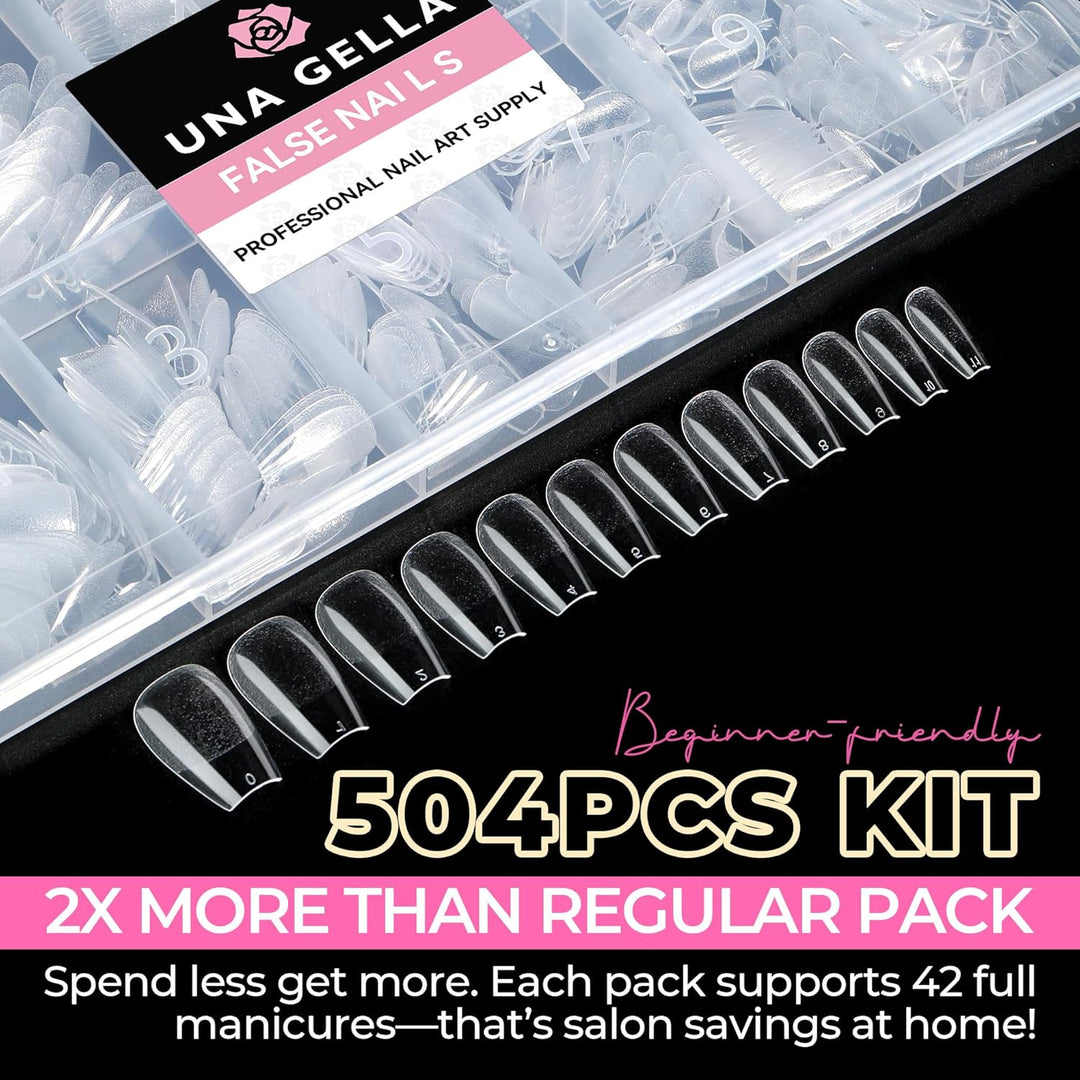 504Pcs Matte Soft Gel Toe Nail Tips | Full Cover for DIY Nail Extensions