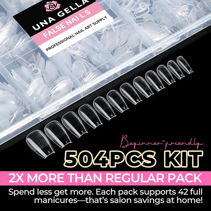 504Pcs Matte Soft Gel Toe Nail Tips | Full Cover for DIY Nail Extensions