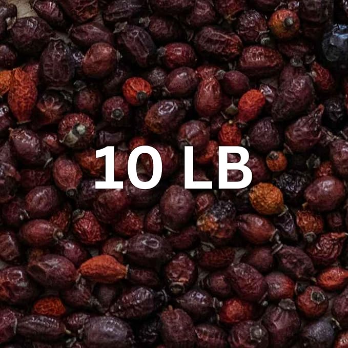 Super Large Value Pack 10 LB – Organic Dried Rosehip Fruit – Organic Rose Hips Whole (Rosa Canina) - Rich in Vitamin C, Antioxidants, & Immune Support – 100% Natural & Pure