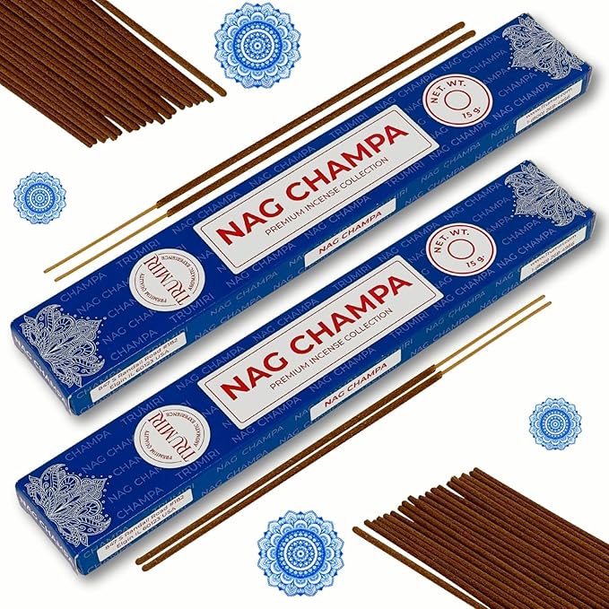 Nag Champa Incense Sticks - Total 30 Insence-Sticks - Dual Pack of 15 Insense - Inciensos - Inscents - Natural Non Toxic Ingredients - Incents - Incence - Inscense - Insents