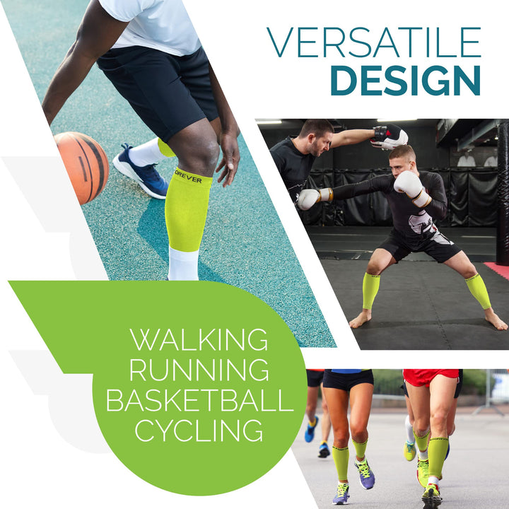 Calf Compression Sleeves For Men And Women - Leg Compression Sleeve - Footless Compression Socks for Runners, Shin Splints, Varicose Vein & Calf Pain Relief - Calf Brace For Running, Cycling, Travel