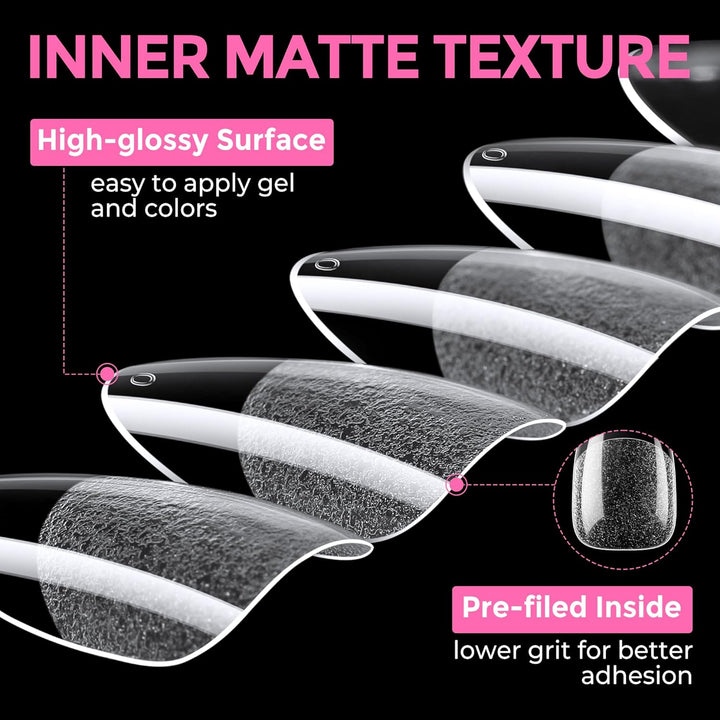 XXL Square Gel Nail Tips | 120 PCS Extra Long | No C Curve | DIY Home Use