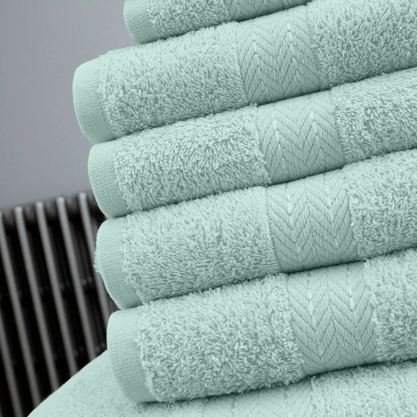 10 Pieces Towel Bale Sets 100% Pure Egyptian Cotton Premium Hotel Quality Towels Bale Set 500 GSM Super Soft Extra Absorbent 4 Face 4 Hand 2 Bath Towels Sets Bathroom Accessories (Duck Egg)