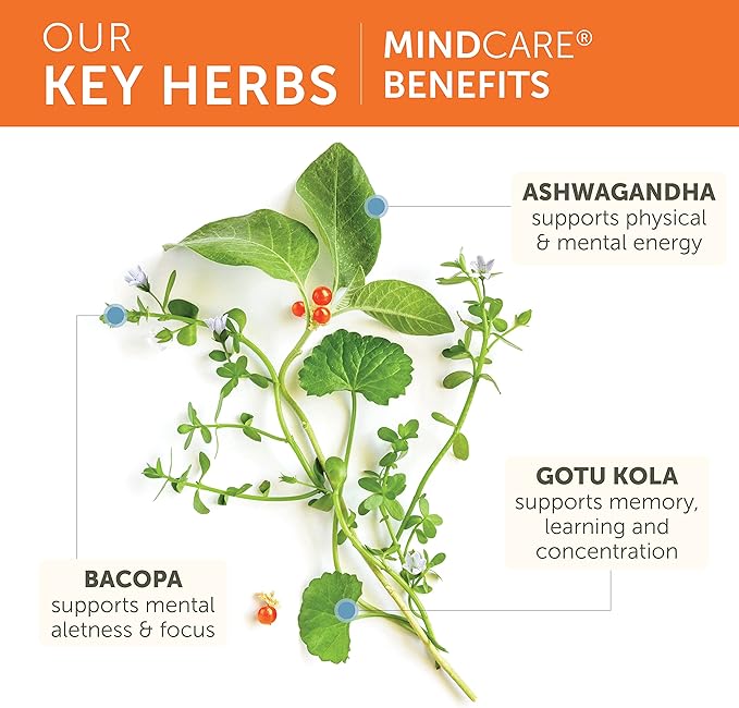 Himalaya MindCare, Nootropic Brain Supplement Booster for Mental Sharpness, Focus, Memory, and Cognitive Wellness, 1170 mg, 120 Capsules, 1 Month Supply