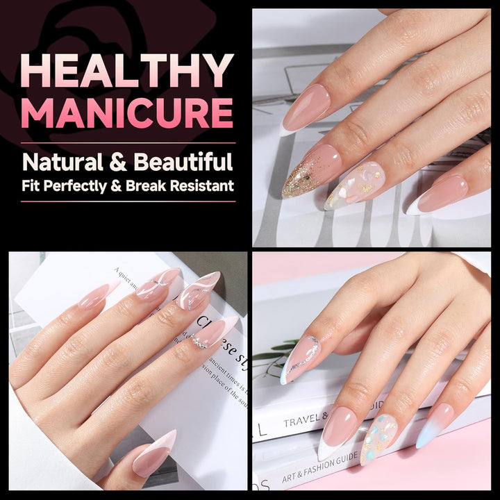 XXL Square Gel Nail Tips | 120 PCS Extra Long | No C Curve | DIY Home Use