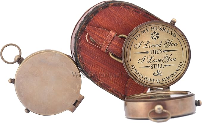 Engraved Compass, Gift for Husband,Anniversary,Wedding Gift for Him, Long Distance Boyfriend Gift, Fiance Gift I Miss You Long Distance Relationship Gift Boyfriend Gift