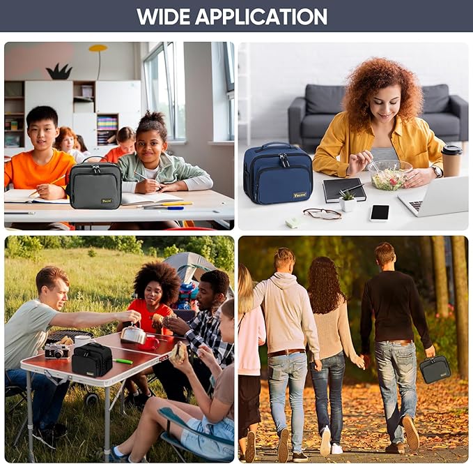 BALEINE Insulated Lunch Bag for Men Women, Leakproof Cooler Bag with Adjustable Shoulder Strap for Work Picnic, Lunch Box for Women Men (Small, Blue)