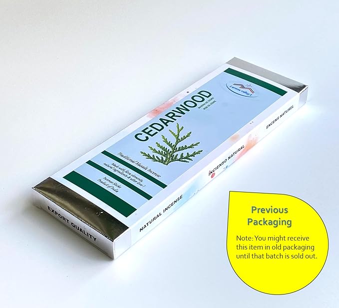 Cedarwood Incense Sticks - Traditional Handcrafted Masala Incense - 42 to 50 Sticks Approx.