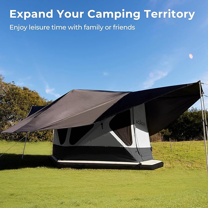 ACACIA Canopy XL for Space Acacia Camping System, PU2000 Waterproof Camping Tarp for 4 Season Camping, UPF50+ Sunproof Tent Tarp with 4 Telescoping Poles, Carry Bag, Moonstone