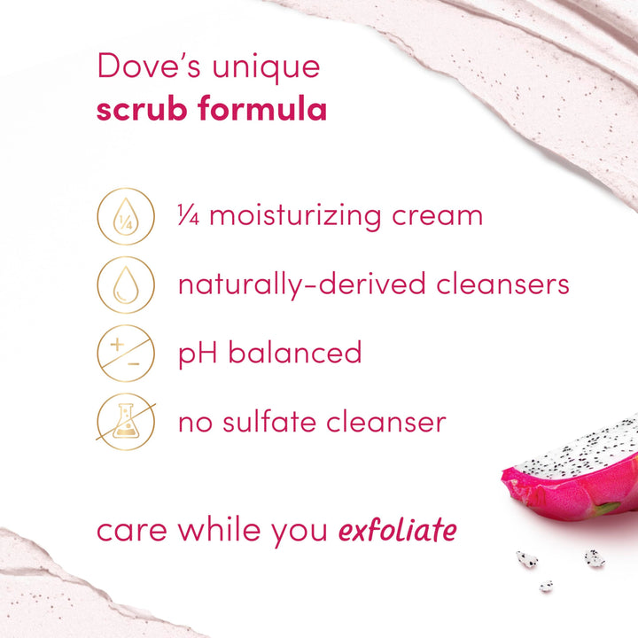 Dove Body Scrub Dragon Fruit & Coconut Cream For Silky Smooth Skin Body Scrub Exfoliates and Provides Lasting Nourishment 15 oz