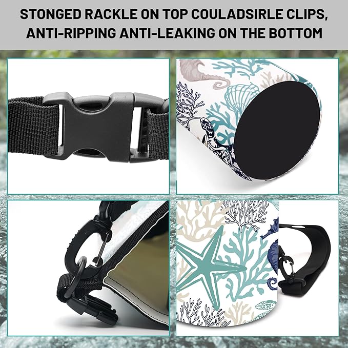 Waterproof Dry Bag,Roll Top Sea Turtle Starfish Coral Waterproof Backpack 5L/10L/20L Floating and Lightweight Bags for Kayaking, Boating, Fishing, Swimming and Camping with Waterproof Phone Case