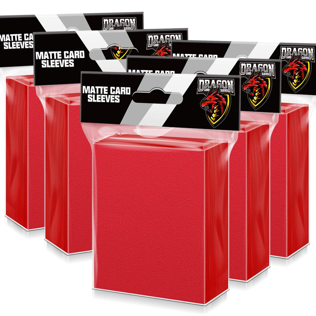 500 Pcs Card Sleeves for Trading Card, Matte Card Sleeves Deck Card Protectors Compatible with Baseball Cards, Sports Cards, Game Cards (Red)