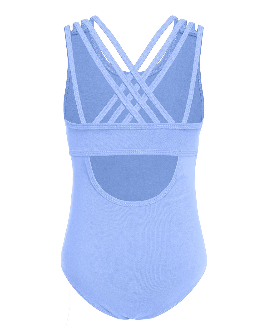 Arshiner Girls Ballet Leotards Toddler Dance Gymnastic Outfits Crisscross Straps Sleeveless Tank Dancewear Blue 5-6 Years