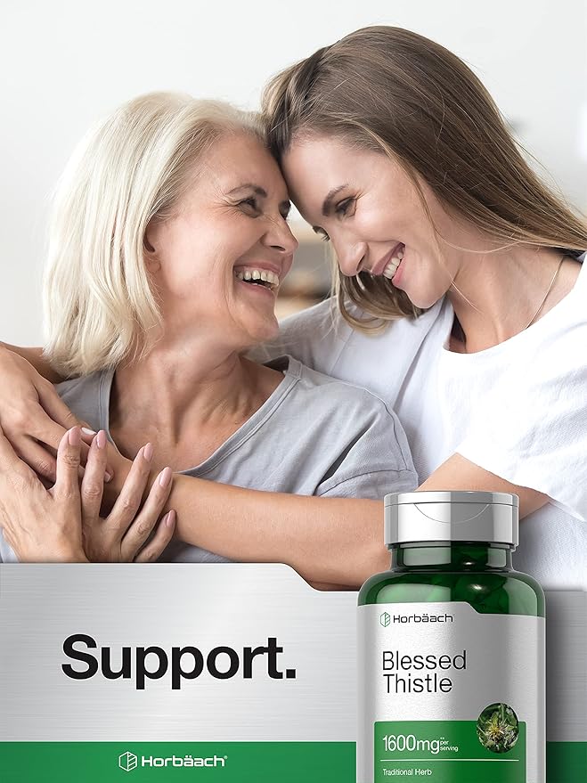 Horbaach Blessed Thistle Capsules 1600 mg | 150 Count | Max Potency | Non-GMO, Gluten Free Herb Supplement