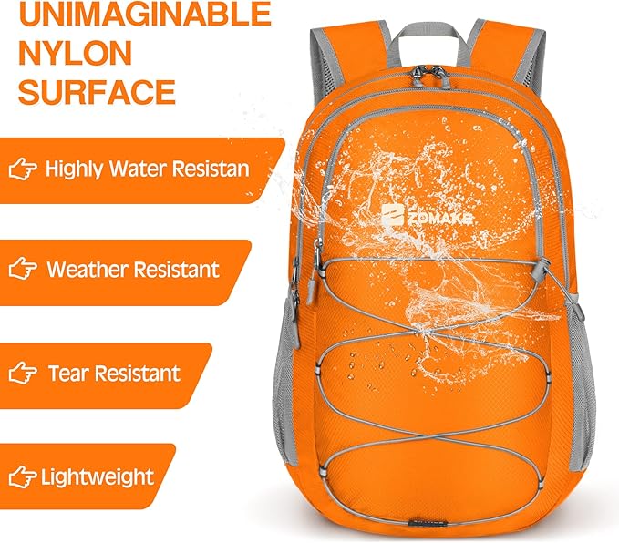 ZOMAKE Lightweight Packable Backpack 28L, Foldable Backpacks Water Resistant Collapsible Day Bag Light Daypack for Hiking