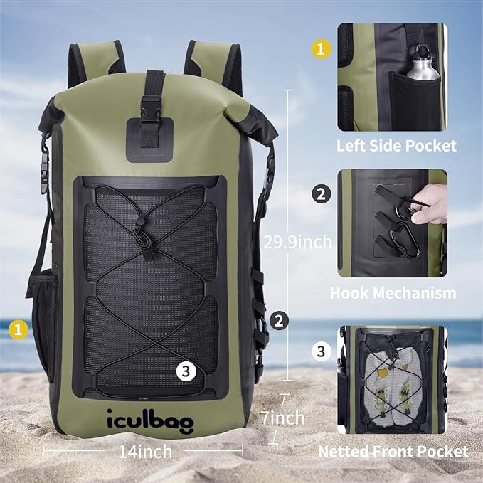 Dry Bags Waterproof Backpack for Women Men Travel Dry Bag Backpack Warterproof Bag for Kayaking Beach Boating 30L/40L