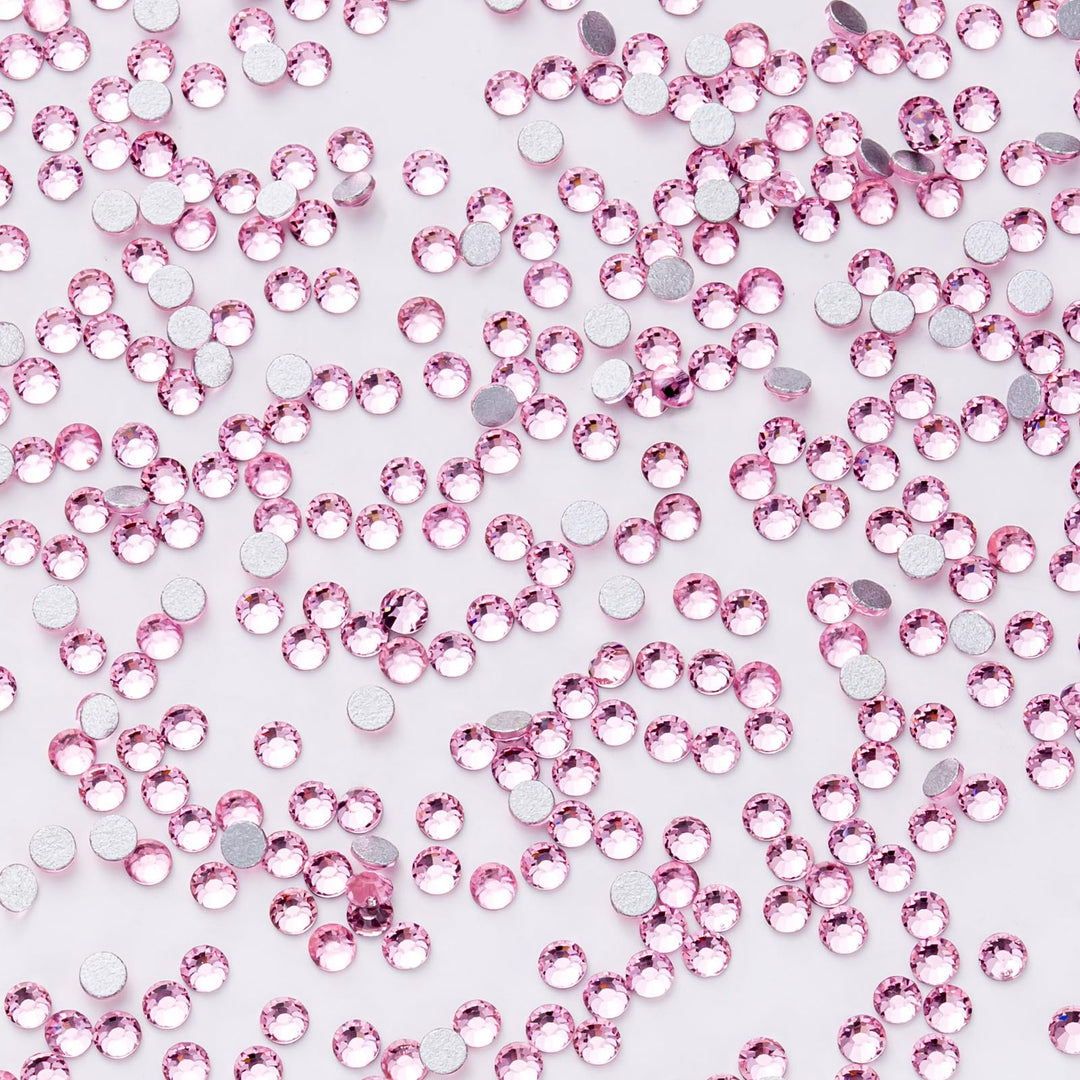 1440Pcs Light Pink Crystal Rhinestones,Glass Flatback Rhinestones Gemstones Small For Nail Face Makeup Art Crafts Clothes Decora
