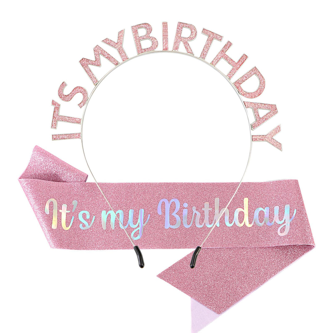 Araluky Birthday Crowns For Women It'S My Birthday Headband & Its My Birthday Sash For Women Birthday Headband For Women Parties