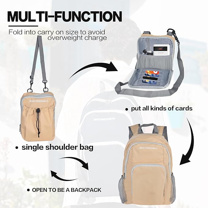 35L Foldable Waterproof Backpack For Outdoor Sports Travel Inside Wet Clothes Compartment Packable For Multiple