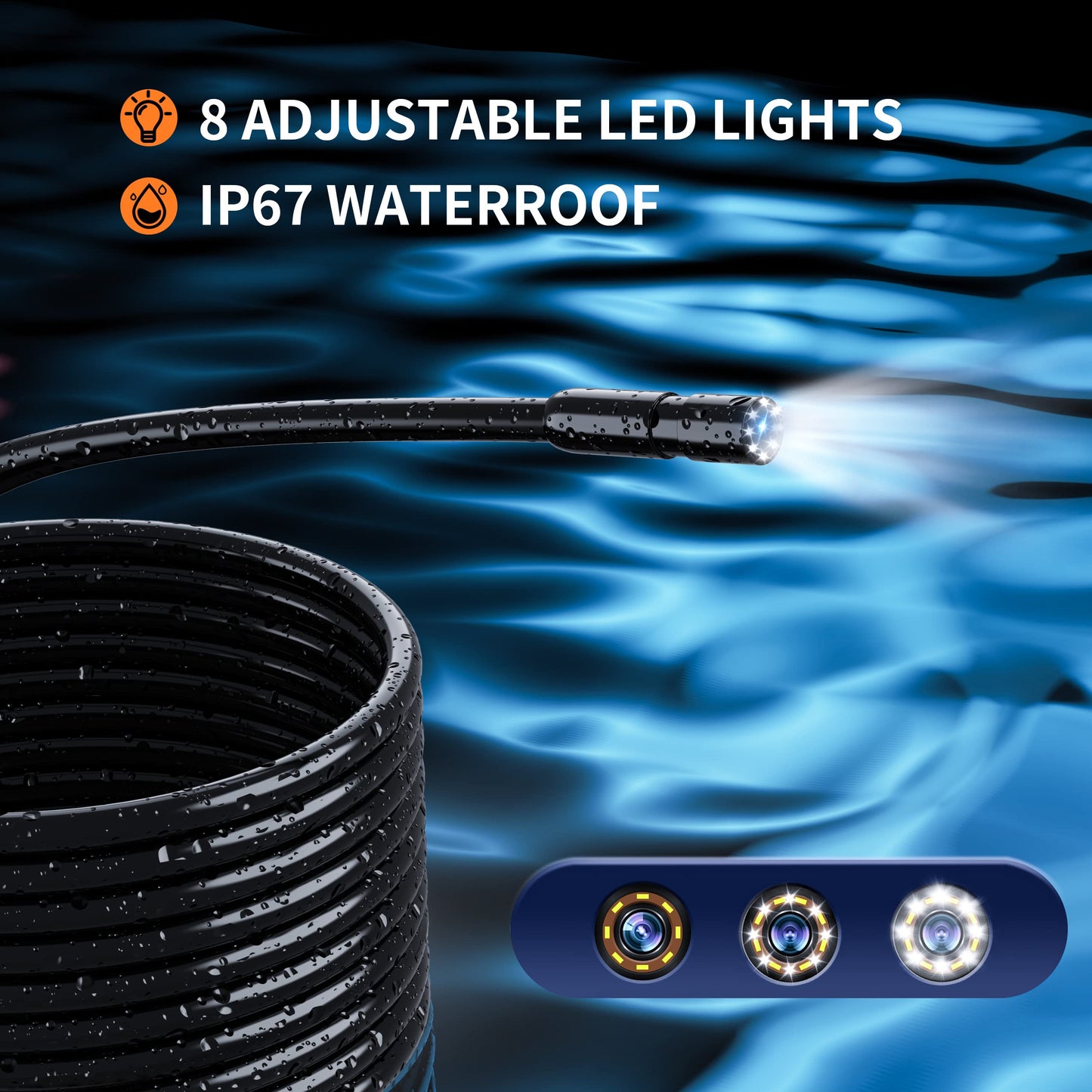 16.5ft Flexible Endoscope Camera, Gadgets for Men (4.3”)