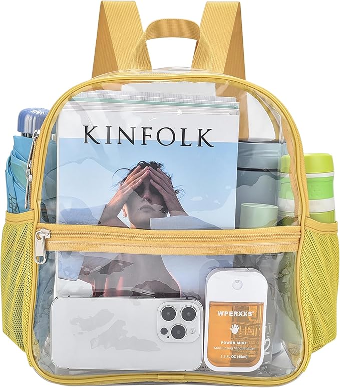 USPECLARE Clear Backpack Stadium Approved 12X11x6, Waterproof Clear Bag Stadium Backpack for Concert Work Sport Event