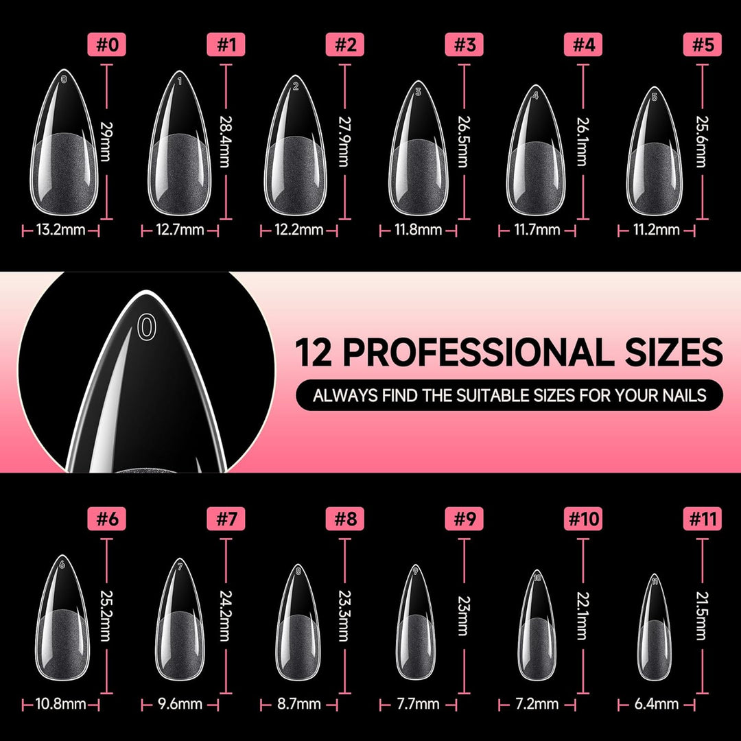 XXL Square Gel Nail Tips | 120 PCS Extra Long | No C Curve | DIY Home Use