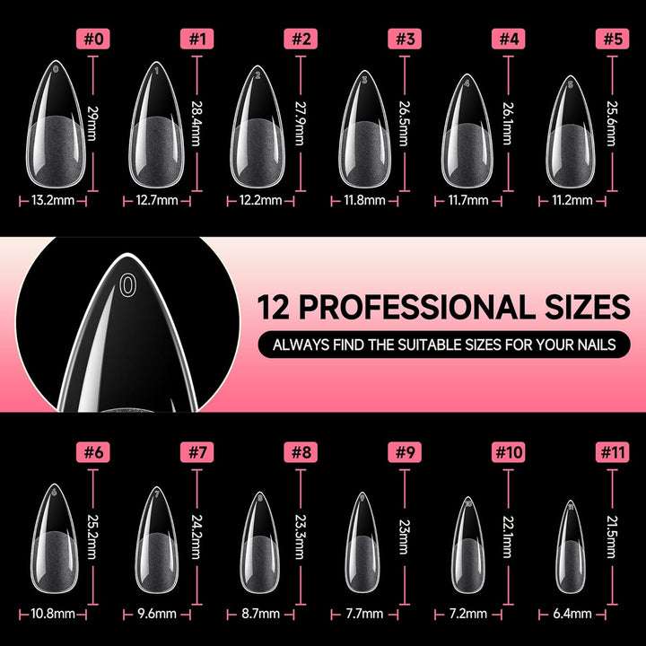 XXL Square Gel Nail Tips | 120 PCS Extra Long | No C Curve | DIY Home Use
