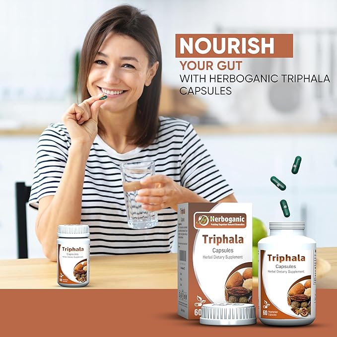 Triphala Capsules 500mg 60 Capsules -Herbal Supplement with Amla, Bibhitaki, Haritaki for Immune System & Digestive Health Support | Vegan Capsules for Men and Women…
