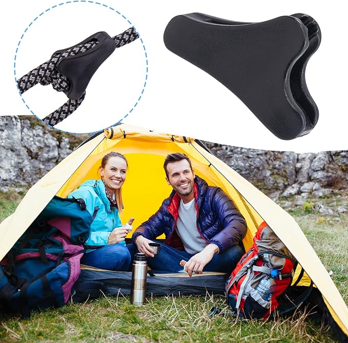 30 Pack Ultralight Guyline Tensioners Black Tent Cord Rope Adjuster Tighteners for Outdoor Camping Hiking Tarp Canopy Shelter