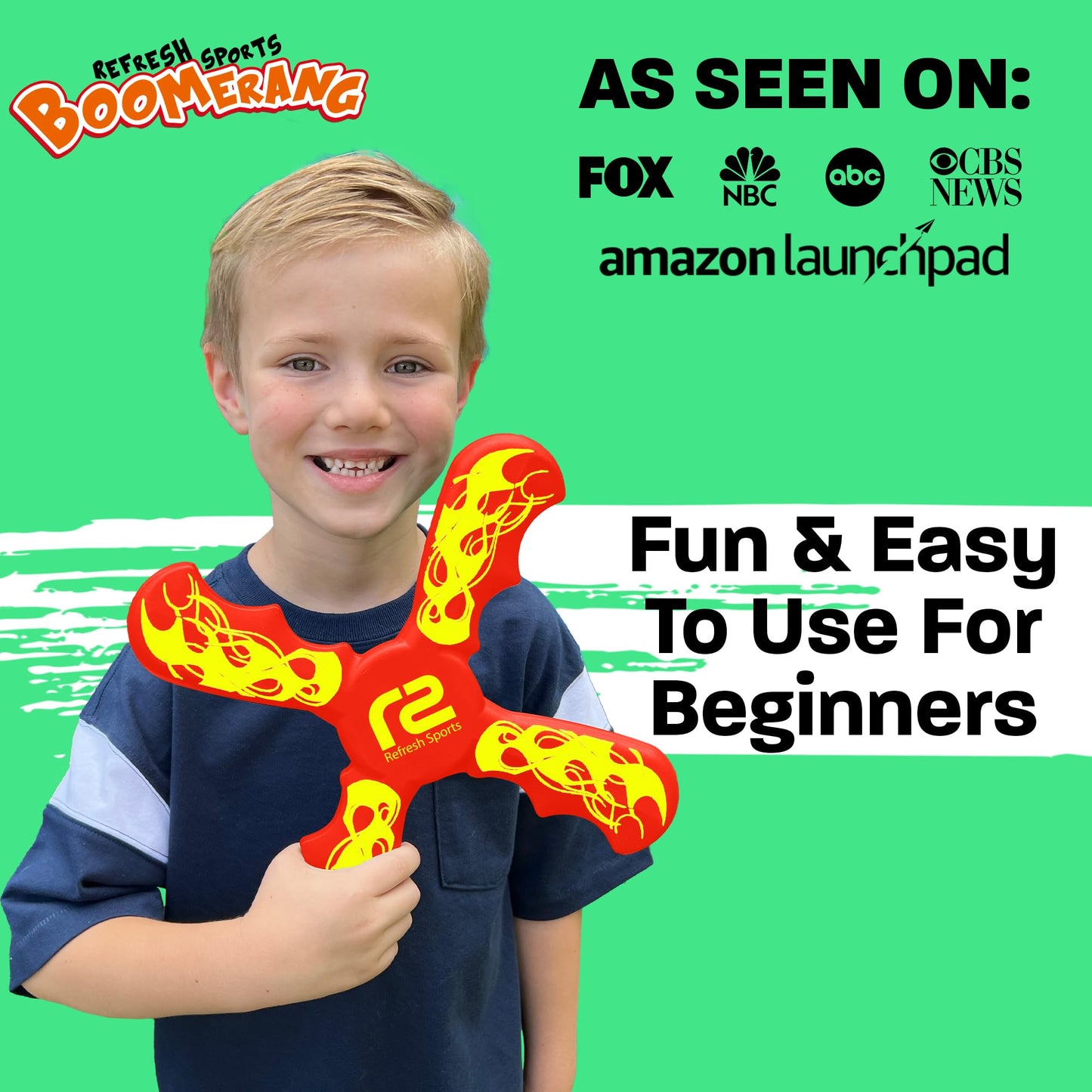 Boomerang for Kids - It Really Does Fly Back - Fun & Easy to Use Toy Gifts for Boys & Girls - Soft Foam Design Allows for Safe Play & Great Beginner Toy Gift Idea Kids Boy Birthday Gift Ideas Stuffers
