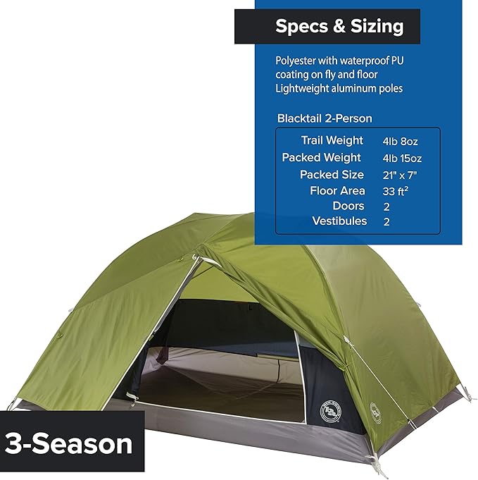 Big Agnes Blacktail & Blacktail Backpacking and Camping Tent