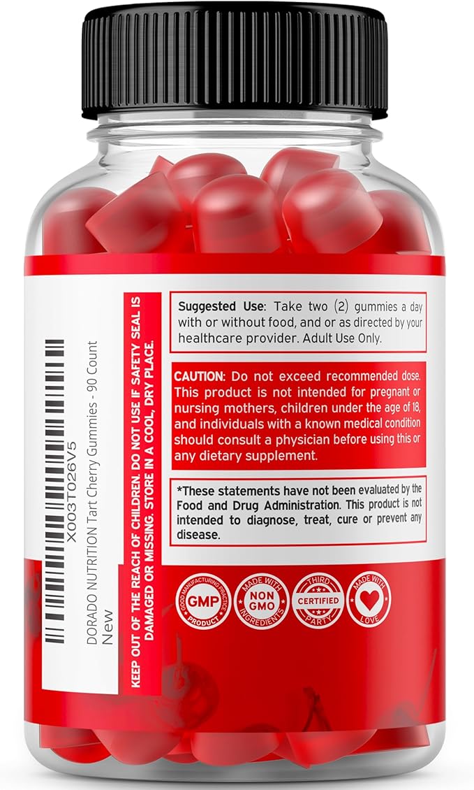 Tart Cherry Gummies Uric Acid Level Support (90 Count) - Advanced 2400mg Equivalent Extract with Celery Seed Melatonin for Adults (180 Count) - Quick Dissolve Melatonin 20mg - NonGMO, Vegan & USA Made