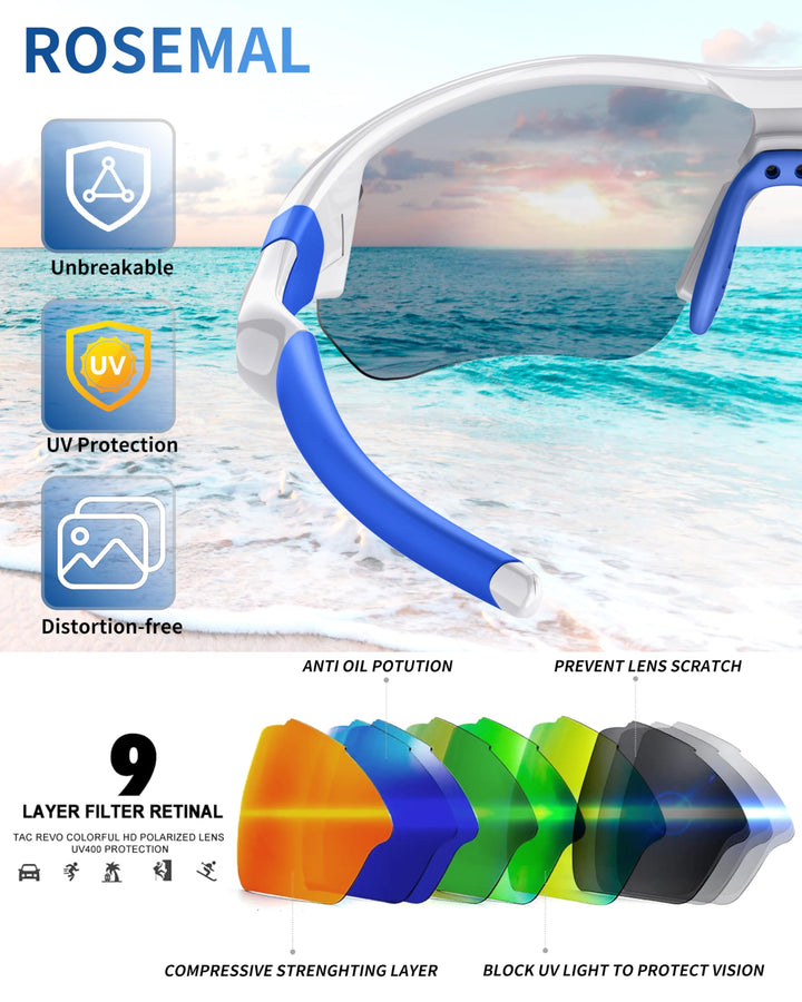 Polarized Sports Sunglasses for Men Women Youth Baseball Running Fishing Tennis Golf Cycling Driving Motor TAC UV400 TR90
