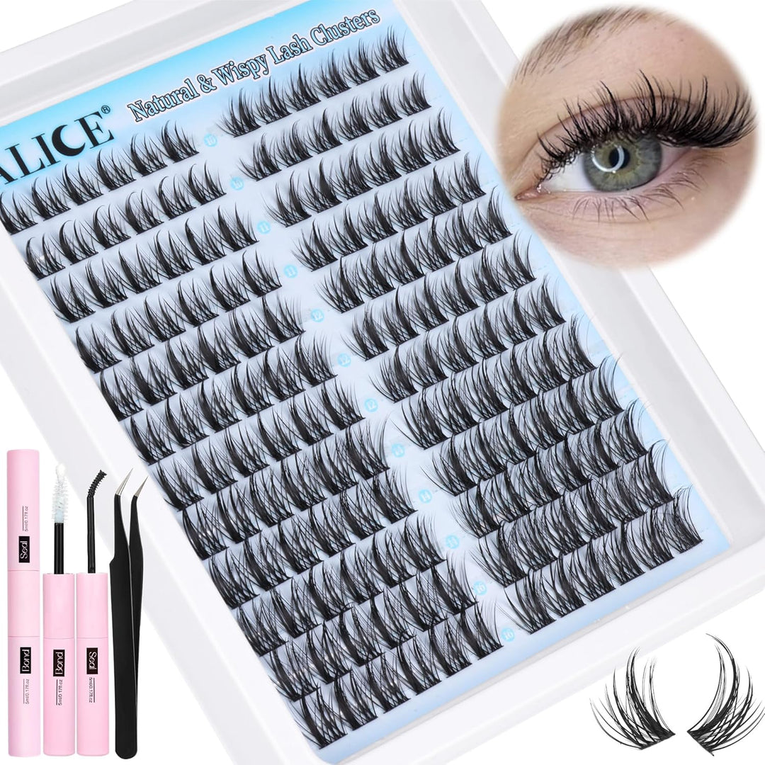 ALICE DIY Natural Lash Clusters | Wispy Anime Cat Eye | 10-16mm, 144 Pcs