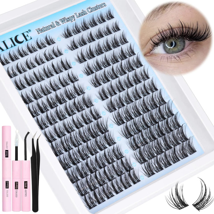 ALICE DIY Natural Lash Clusters | Wispy Anime Cat Eye | 10-16mm, 144 Pcs