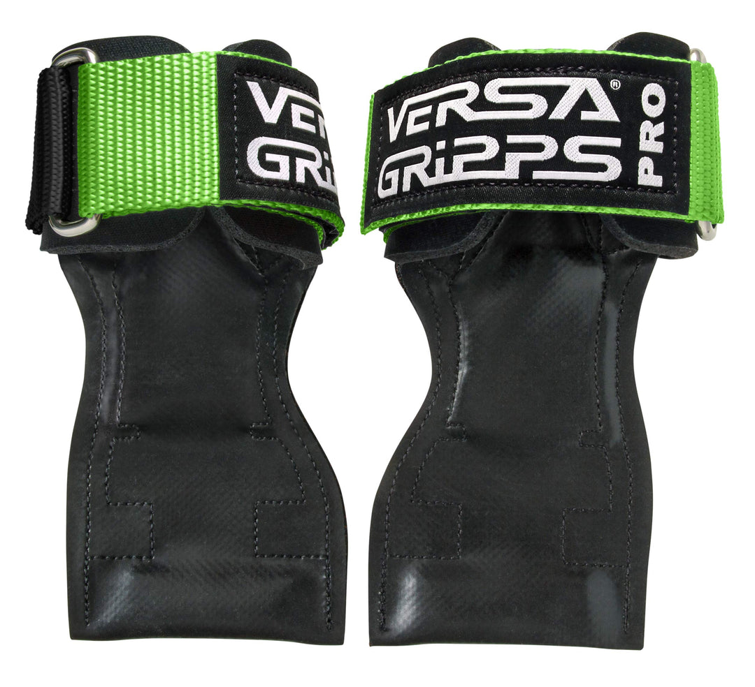 Versa Gripps® Pro, Made in The USA, Wrist Straps for Weightlifting Alternative, The Best Training Accessory, Neon Lime Green/Black, XS