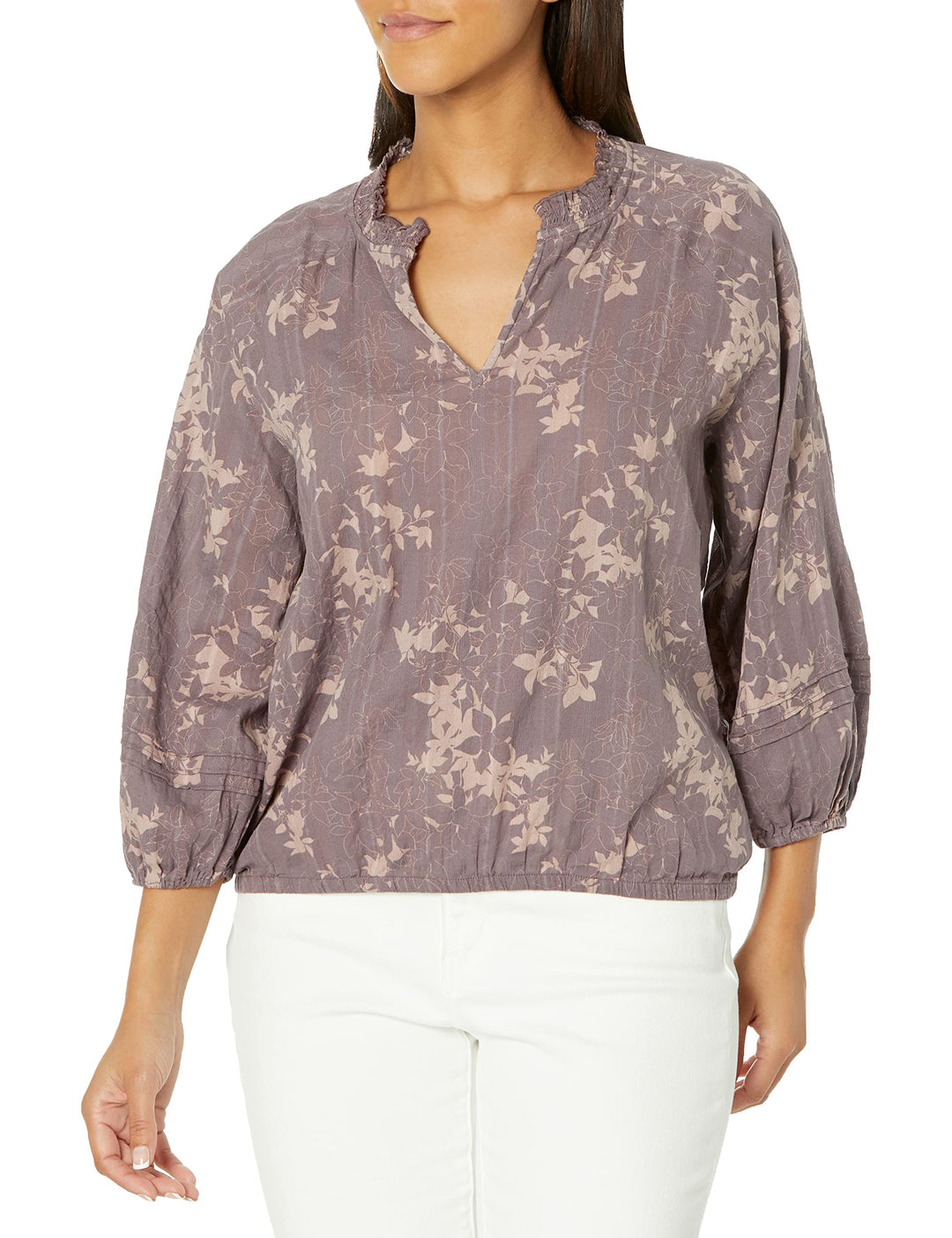Carve Designs Womens Camryn Top Blouse, Dark Fawn Floral, Small US