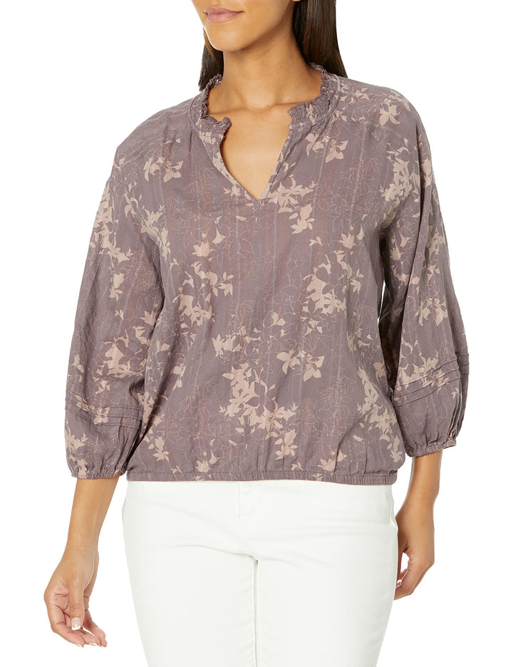 Carve Designs Womens Camryn Top Blouse, Dark Fawn Floral, Small US