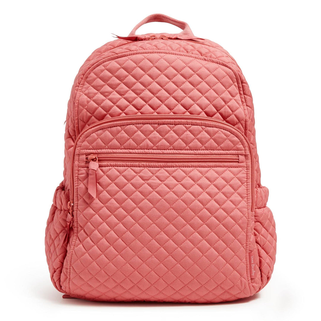 Vera Bradley Women's Cotton Campus Backpack, Terra Cotta Rose - Recycled Cotton, One Size