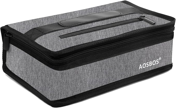 Aosbos Small Lunch Bag Insulated Lunch Box for Men Women Portable Mini Cooler Bags Compact Soft Lunch Tote Thermal Lunch Pail Lunchbox Reusable Meal Prep Container Grey