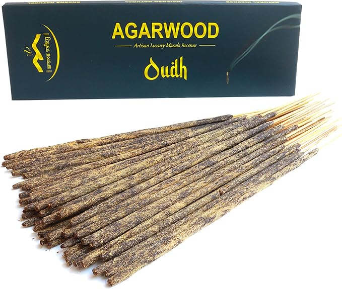 Oud Incense Sticks - Artisan Luxury Masala Incense - Handcrafted Long-Burning Extra-Thick - 18+ Sticks - Divine Scent for Home & Meditation - Agarwood, Gaharu, Aloeswood, Eaglewood