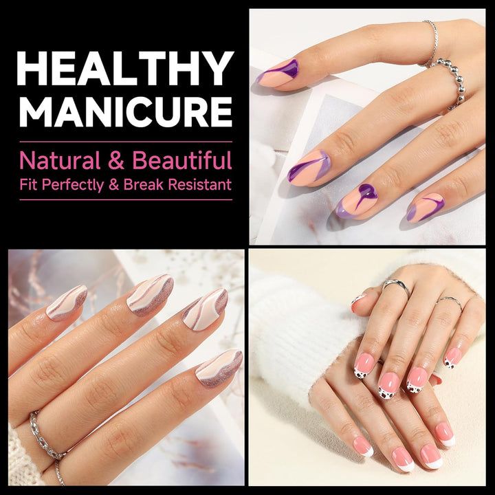 XXL Square Gel Nail Tips | 120 PCS Extra Long | No C Curve | DIY Home Use