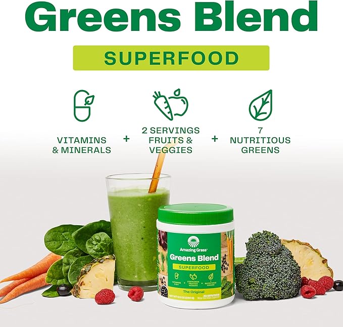 Amazing Grass Greens Blend Superfood: Super Greens Powder Smoothie Mix & Garden of Life, Dr. Formulated Women's Probiotics Once Daily, 16 Strains