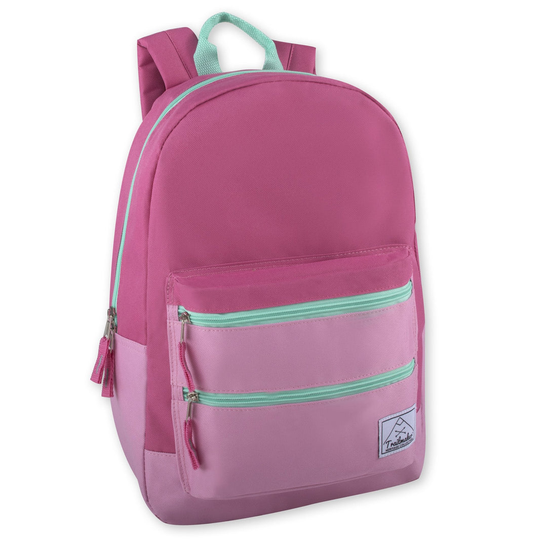 Trail maker Multi-Color Back Pack with Adjustable Padded Shoulder (Pink)