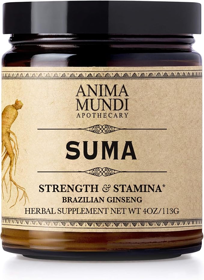 Anima Mundi Apothecary Suma Brazilian Ginseng Root Powder - Superfood Energy Support - Energizing Herbal Supplement Powder - Add to Smoothies, Tea, Coffee & More (4oz / 113g)
